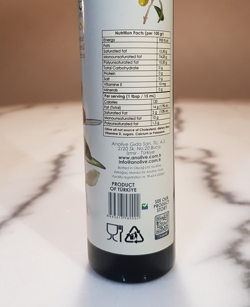 Anolive olive oil bottle